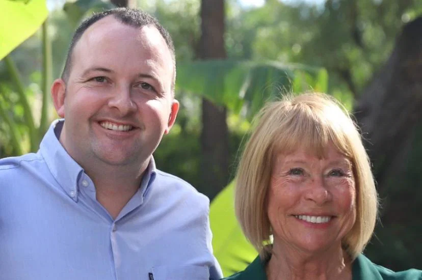 Dame Irene Hays pictured with Hays chief operating officer Jonathon Woodall-Johnston