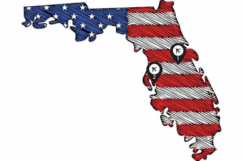 Florida map stars and stripes