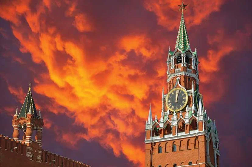 Red sky evening over Russia