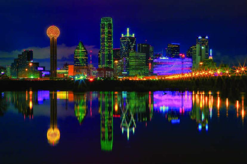 Dallas skyline at night