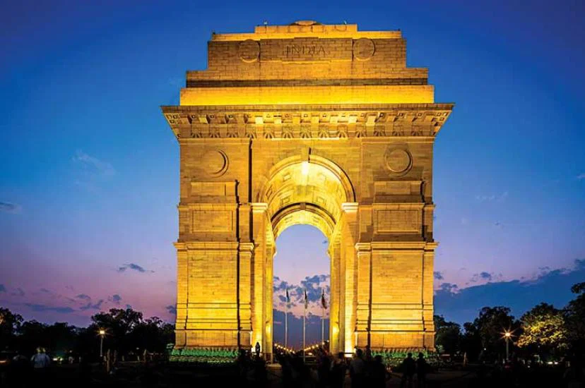 The India Gate war memorial, New Delhi, India