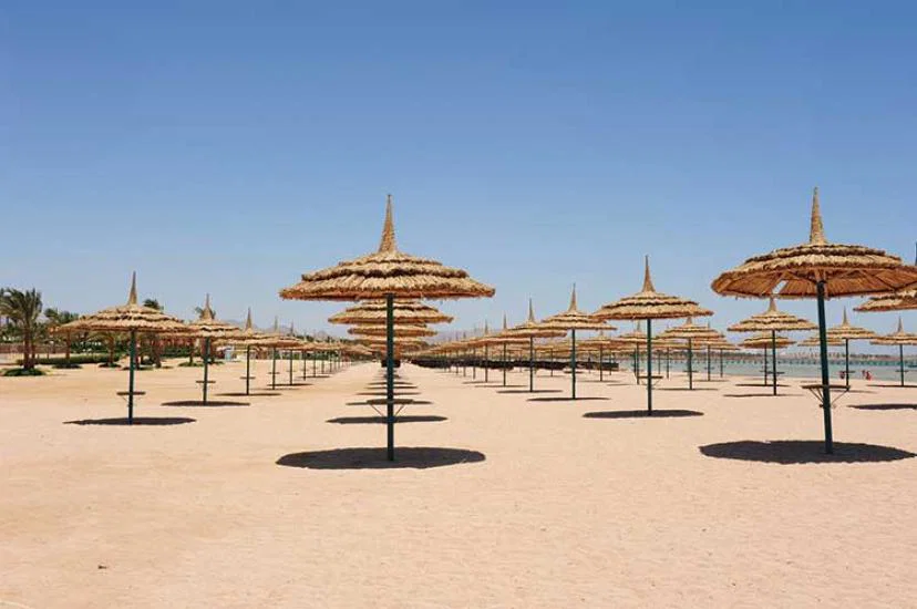 Egyptian beach full of parasols