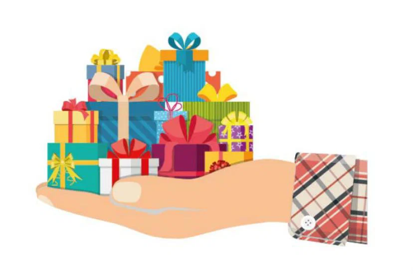 Hand holding presents