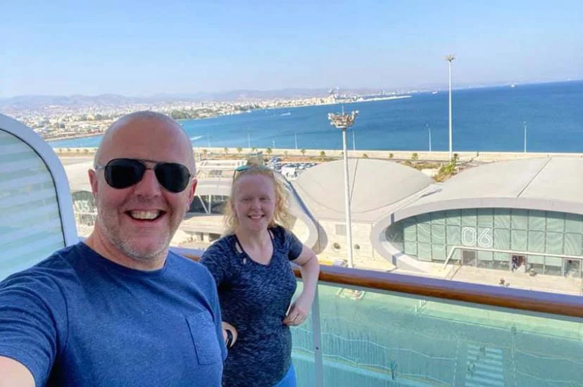 Agent Steve Wright and his daughter onboard Royal Caribbean's Jewel of the Seas
