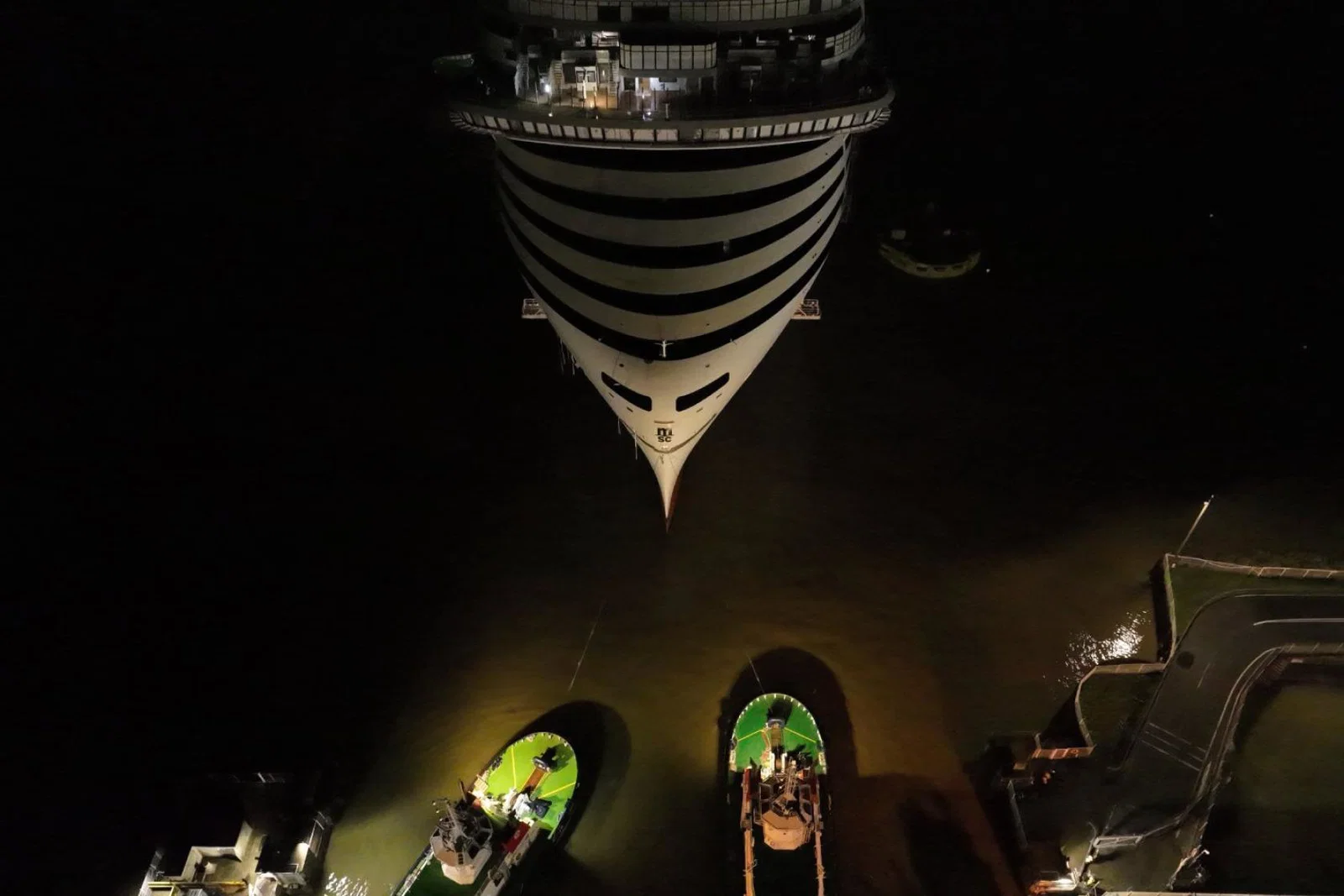 MSC World Asia was floated out at the Chantiers de l'Atlantique shipyard this week