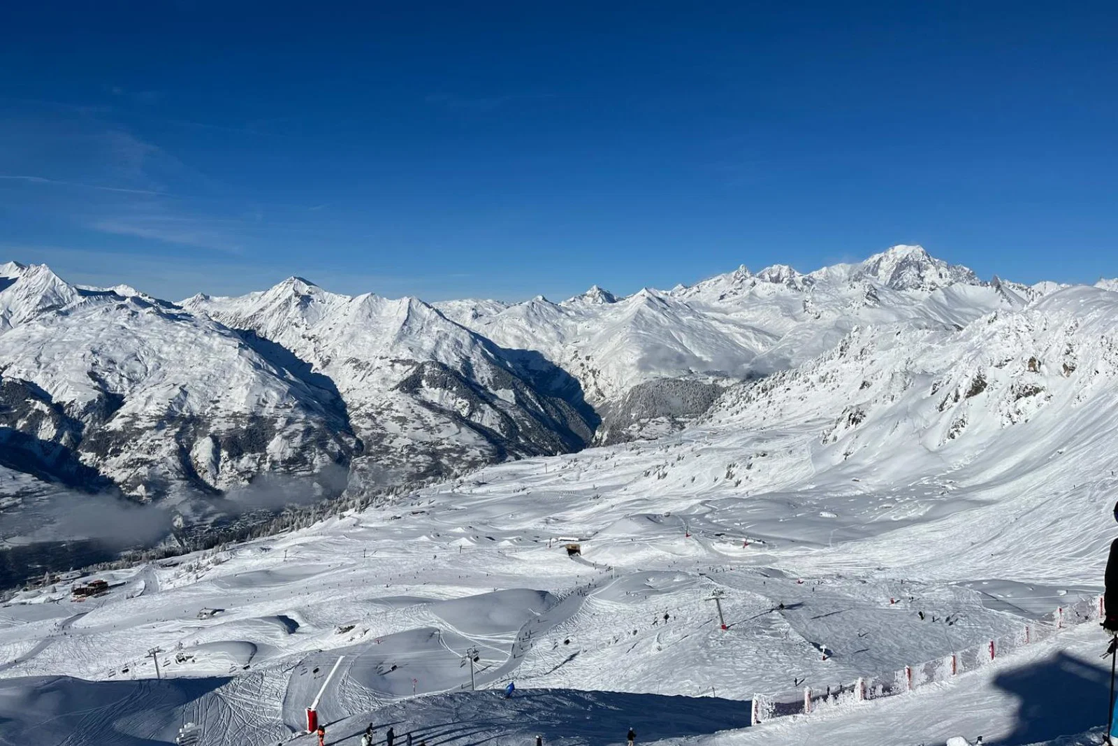Snowy slopes in Peisey Vallandry, French Alps