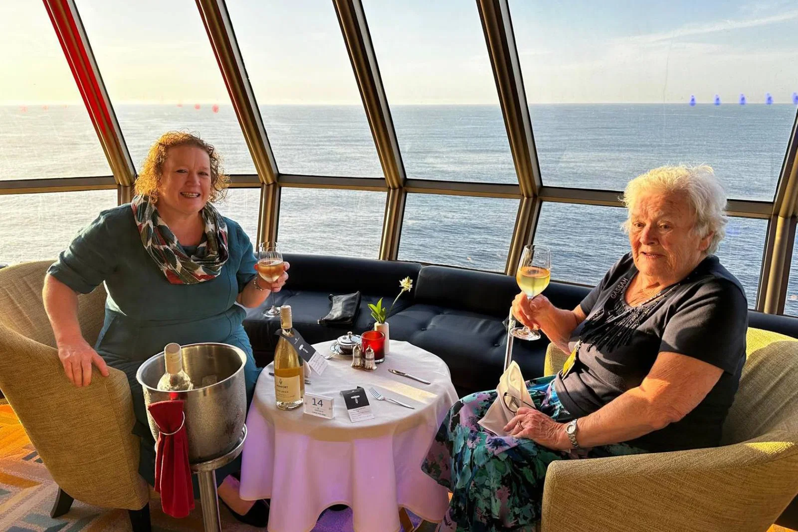 Not Just Travel consultant Janet Lacey with her mum on a cruise