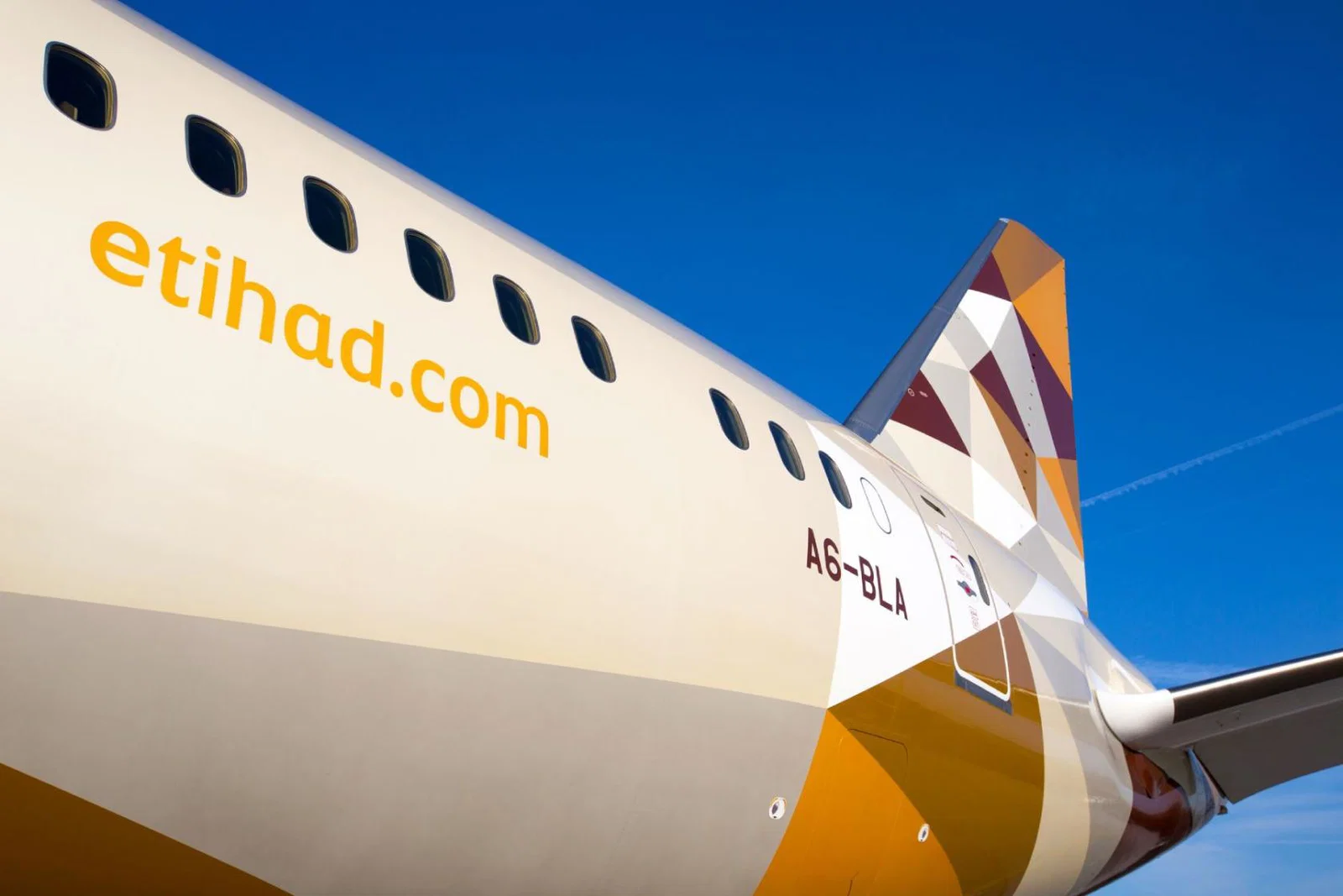 An Etihad aircraft at Abu Dhabi airport