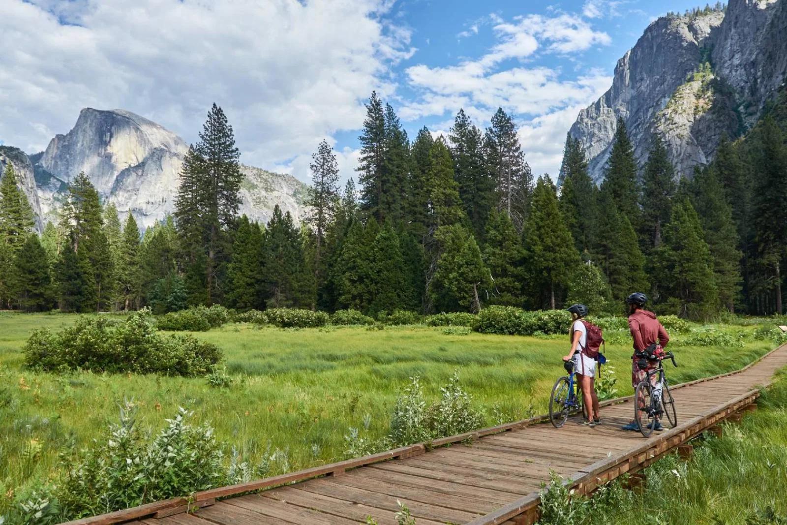 Biking group in Yosemite