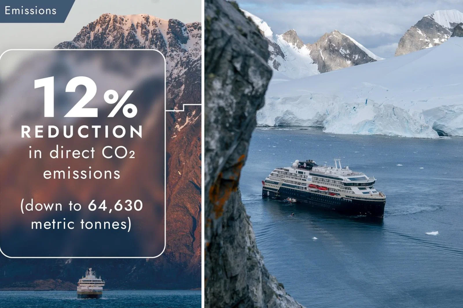 HX Expeditions has reported a 12% reduction in direct CO2 emissions 