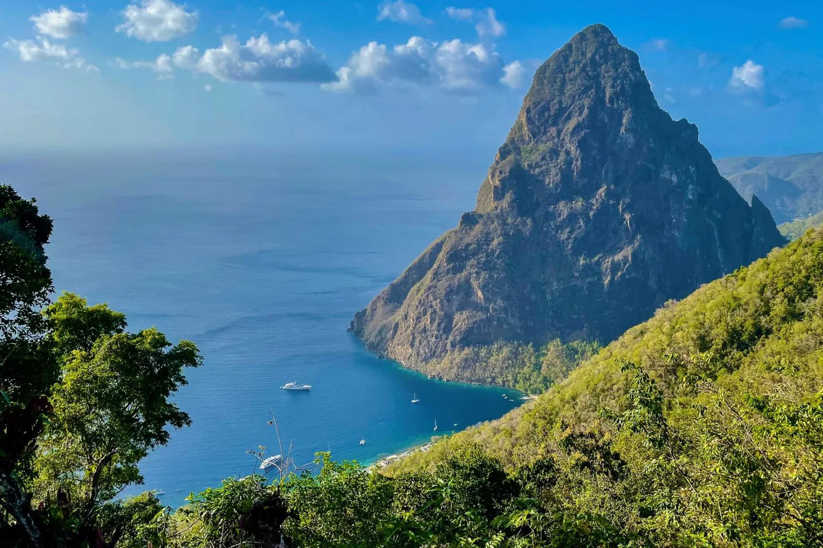 A view of Petit Piton in Saint Lucia