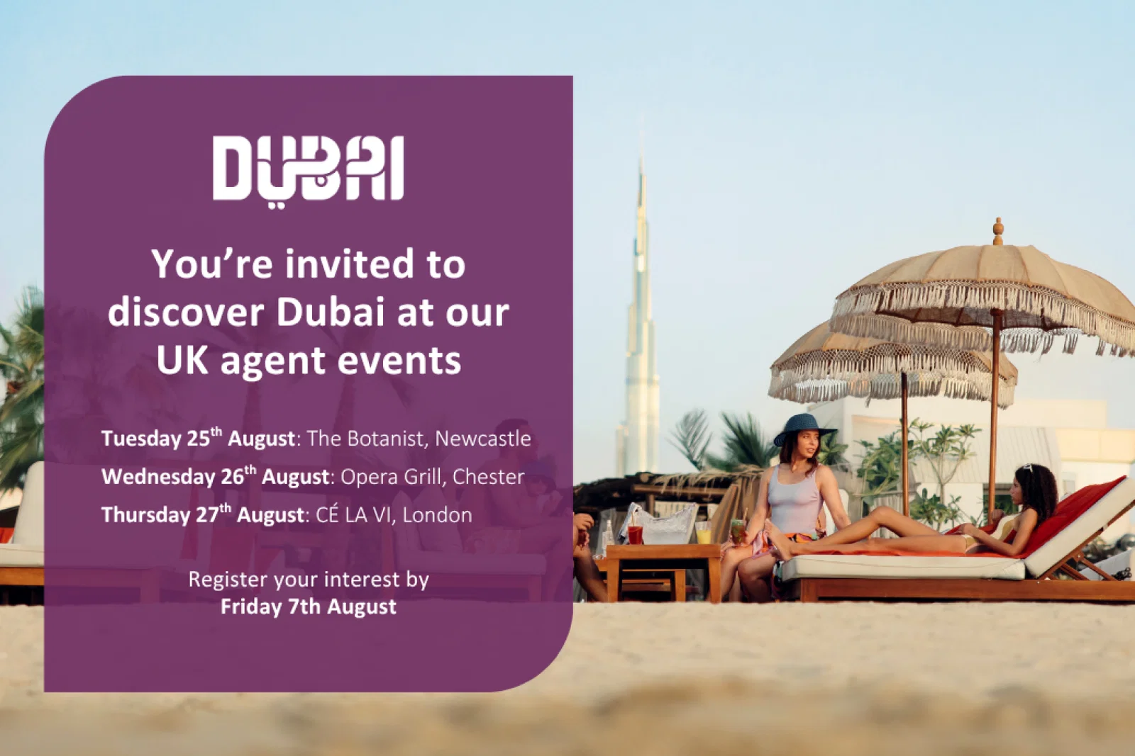 An image of a woman on a sun lounger in Dubai 