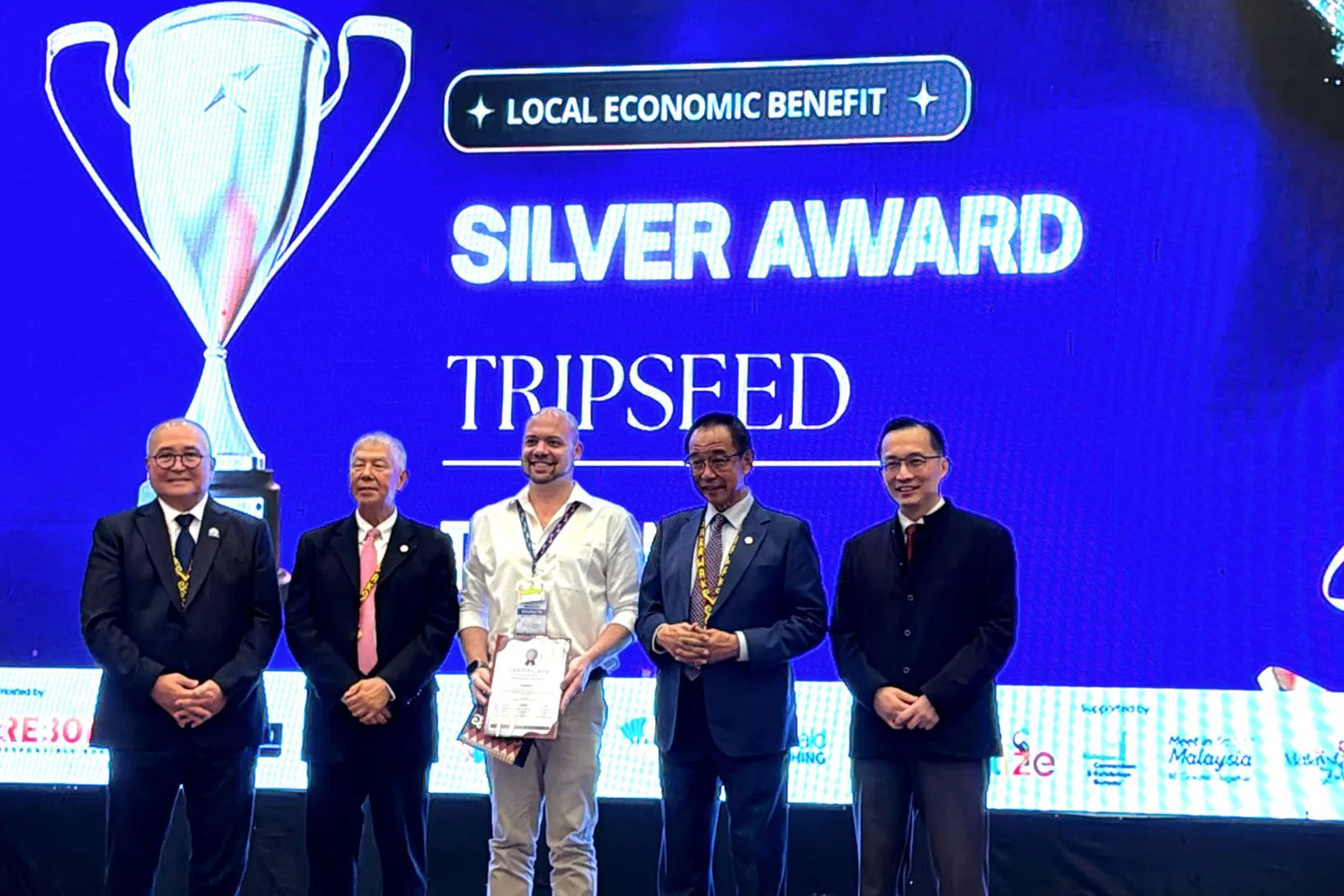 Ewan Cluckie, Co-Founder and Chief Growth Officer at Tripseed, accepts the Responsible Tourism Award, Silver Award at ICRTH 2026 in Sarawak, Malaysia