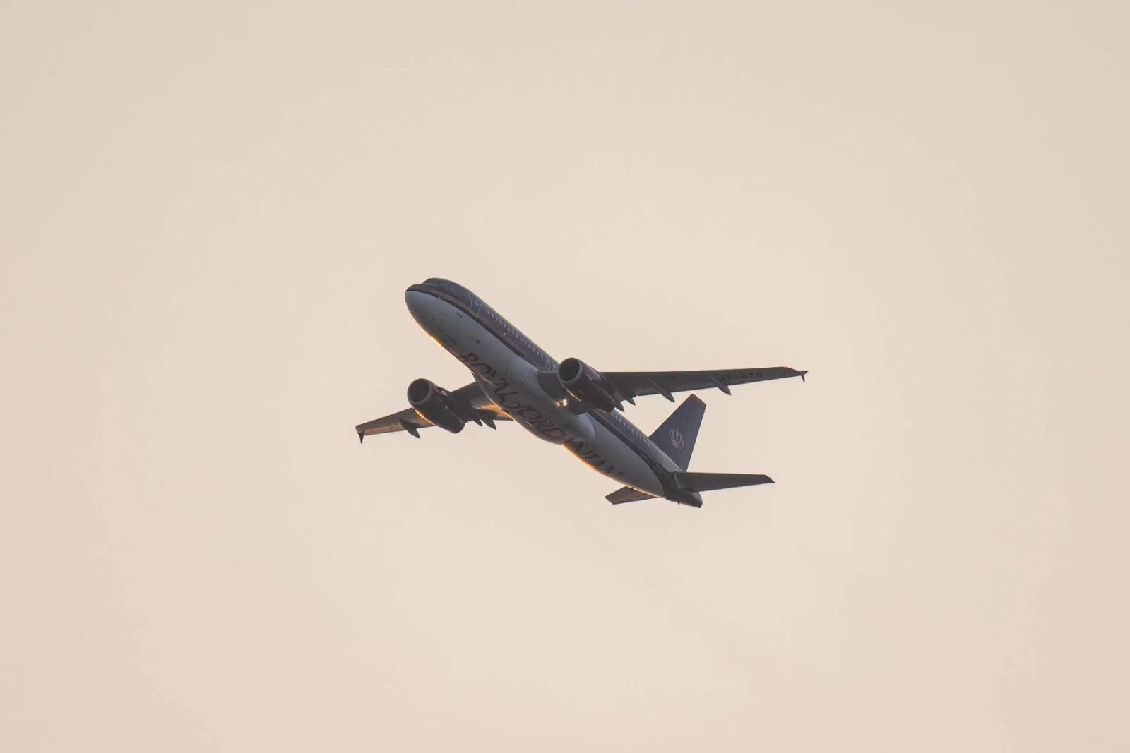 Royal Jordanian Airbus A320-200 taking off from Hamad International Airport Doha Qatar . stock photo