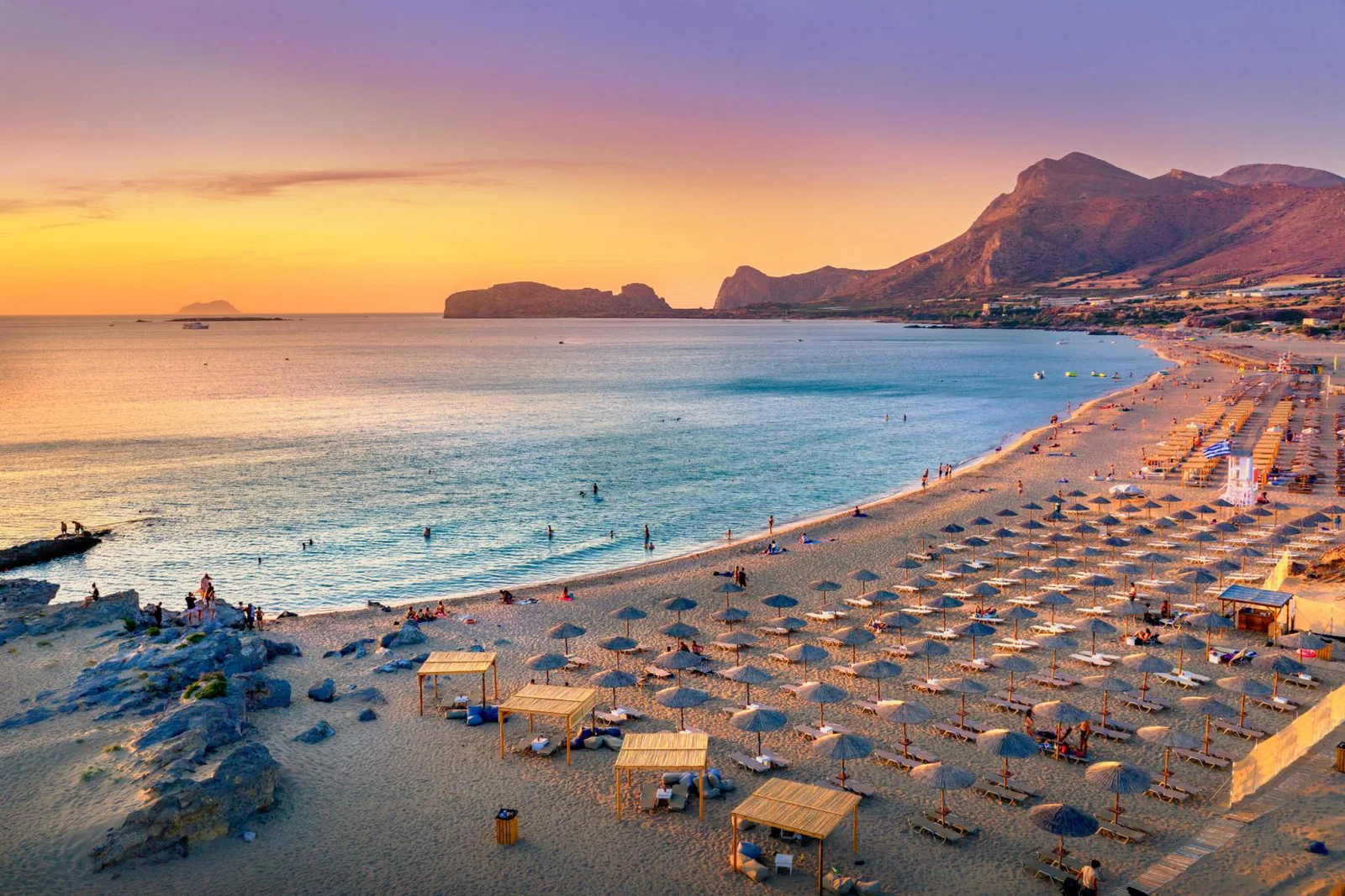 Famous sandy beach of Falasarna at the north west of Chania, Crete, Greece