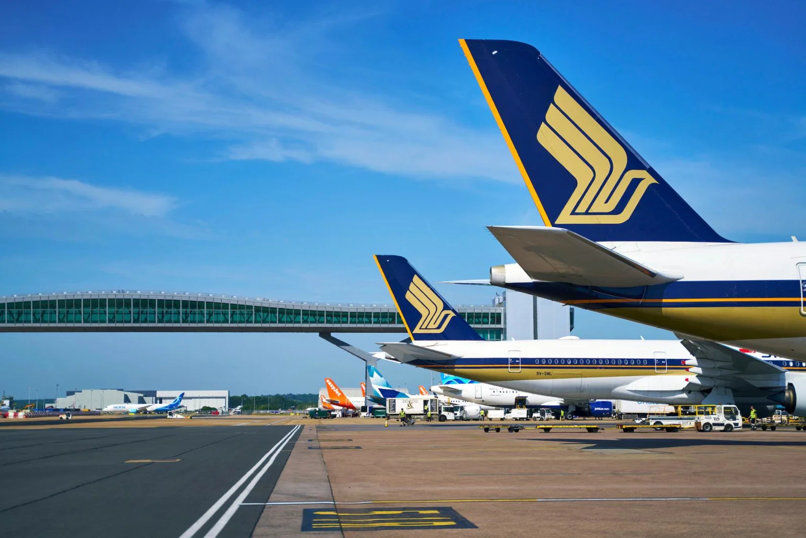 Singapore Airlines plane on runway