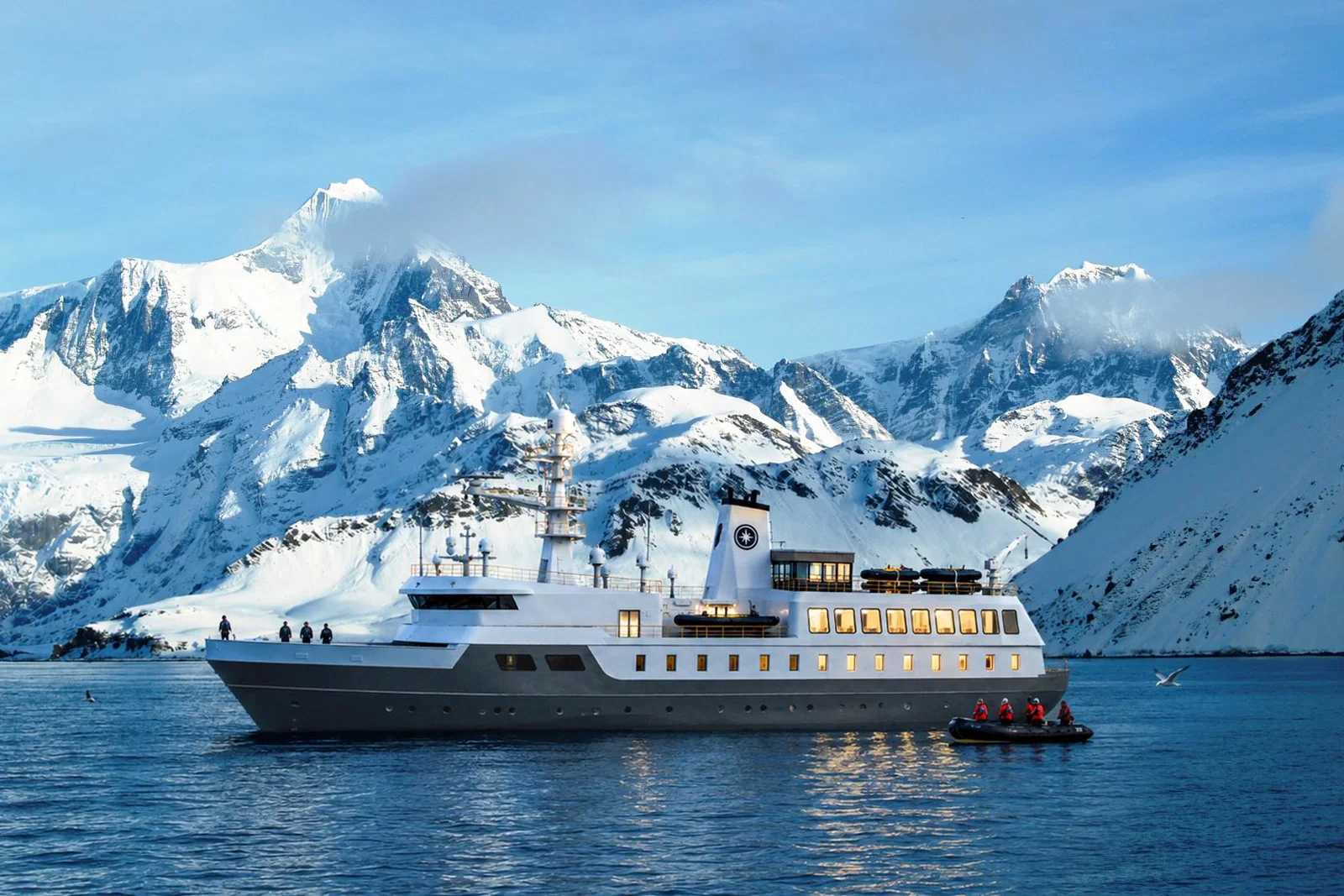Render of Explorer Yacht Aureum in South Georgia.