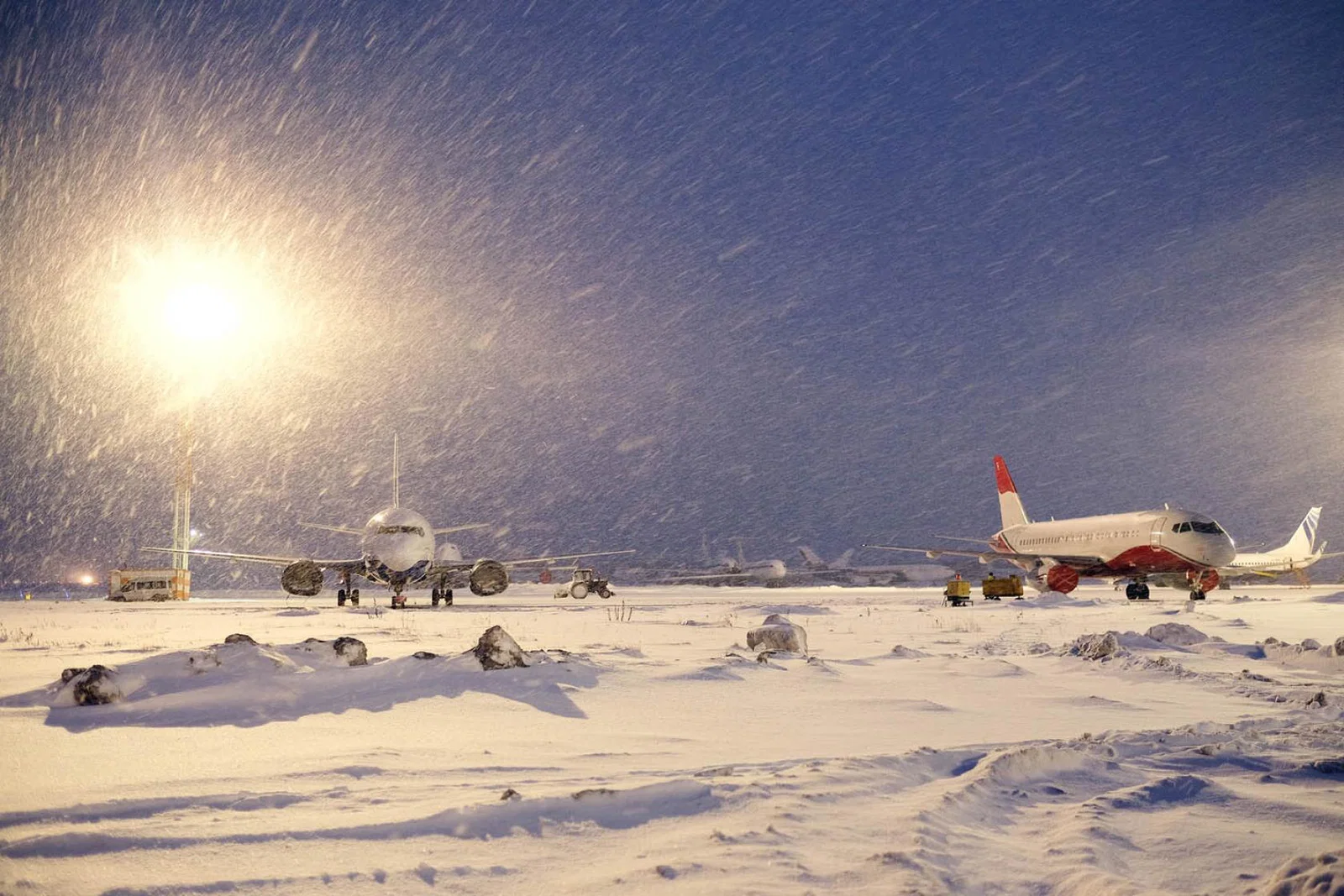 Aircraft in snow (stock)