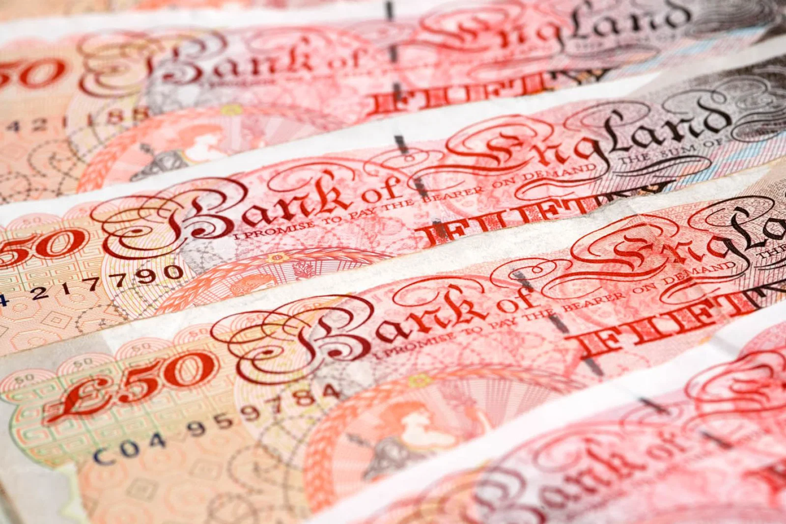 Money - £50 notes (stock)