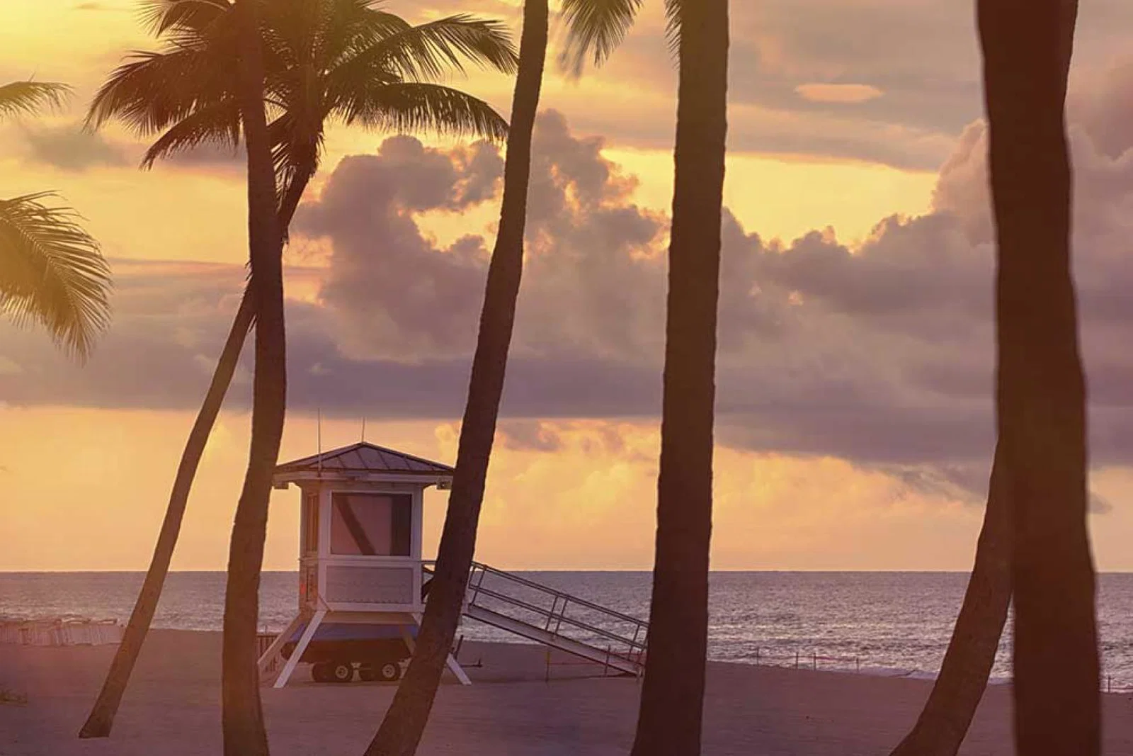 Miami beach at sunset