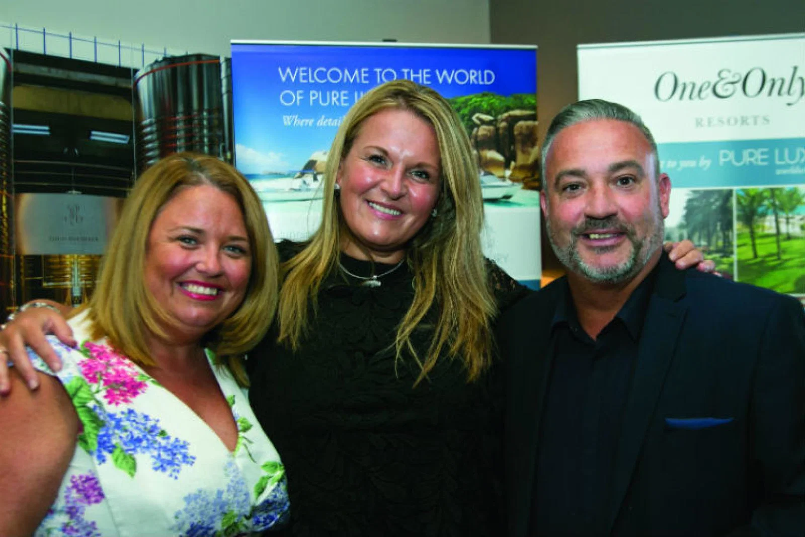 Winner Joanne Morris with Gordon McCreadie and Tracy Hirsz Pure Luxury