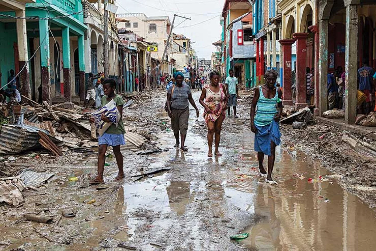Haiti street after Hurricane Matthew