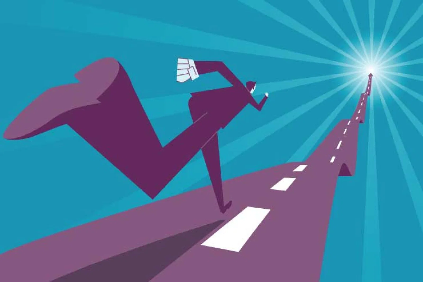Man running into distance graphic iStock-455441231