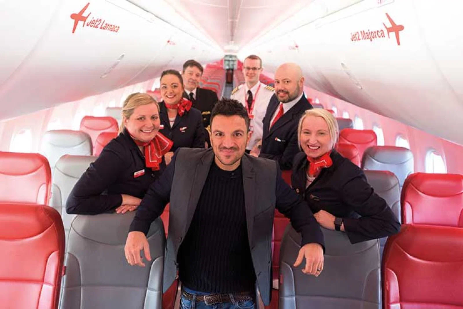 Peter Andre and Jet2.com staff celebrate 15th Birthday