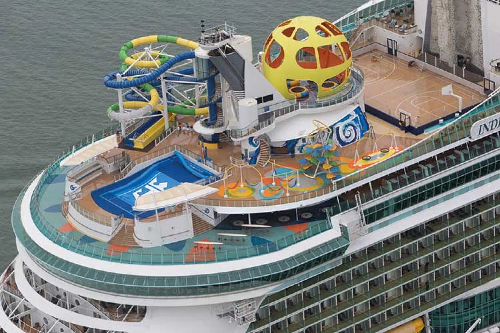 Royal Caribbean's Independence of the Seas aeirial shot