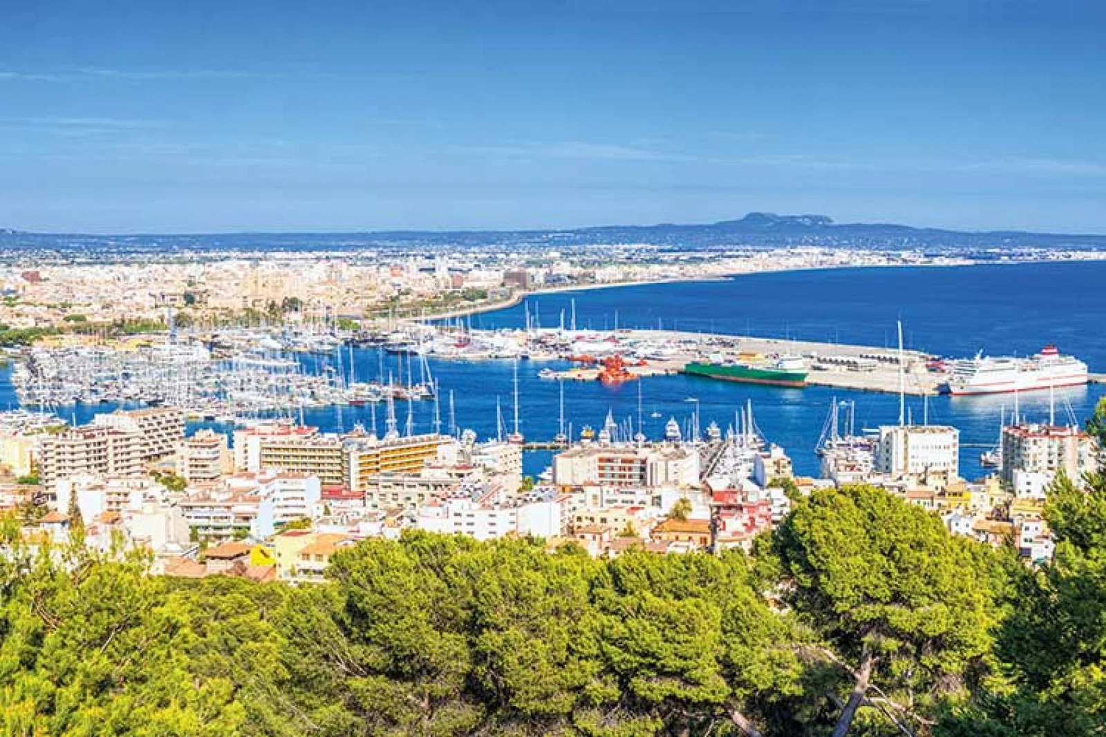 Cruise ship docked in the balearics