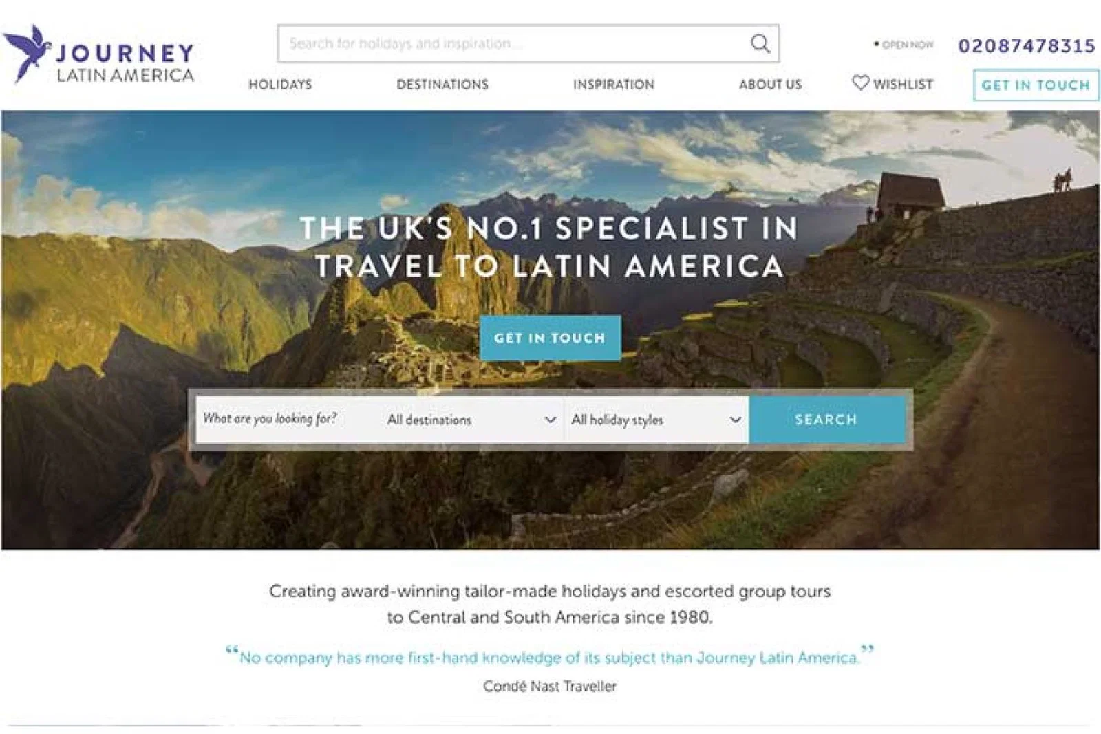 Journey Latin America website November 2018