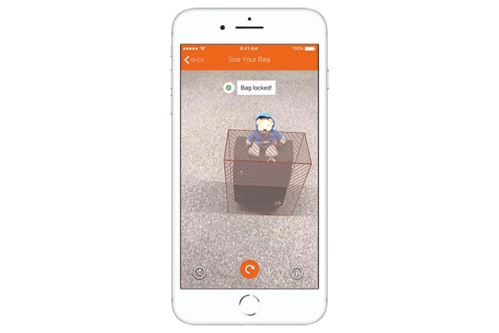 AR EasyJet baggage app mockup