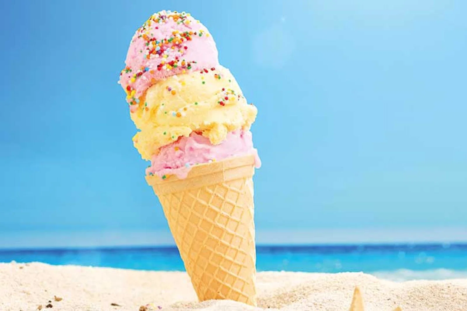 Ice cream in the sand