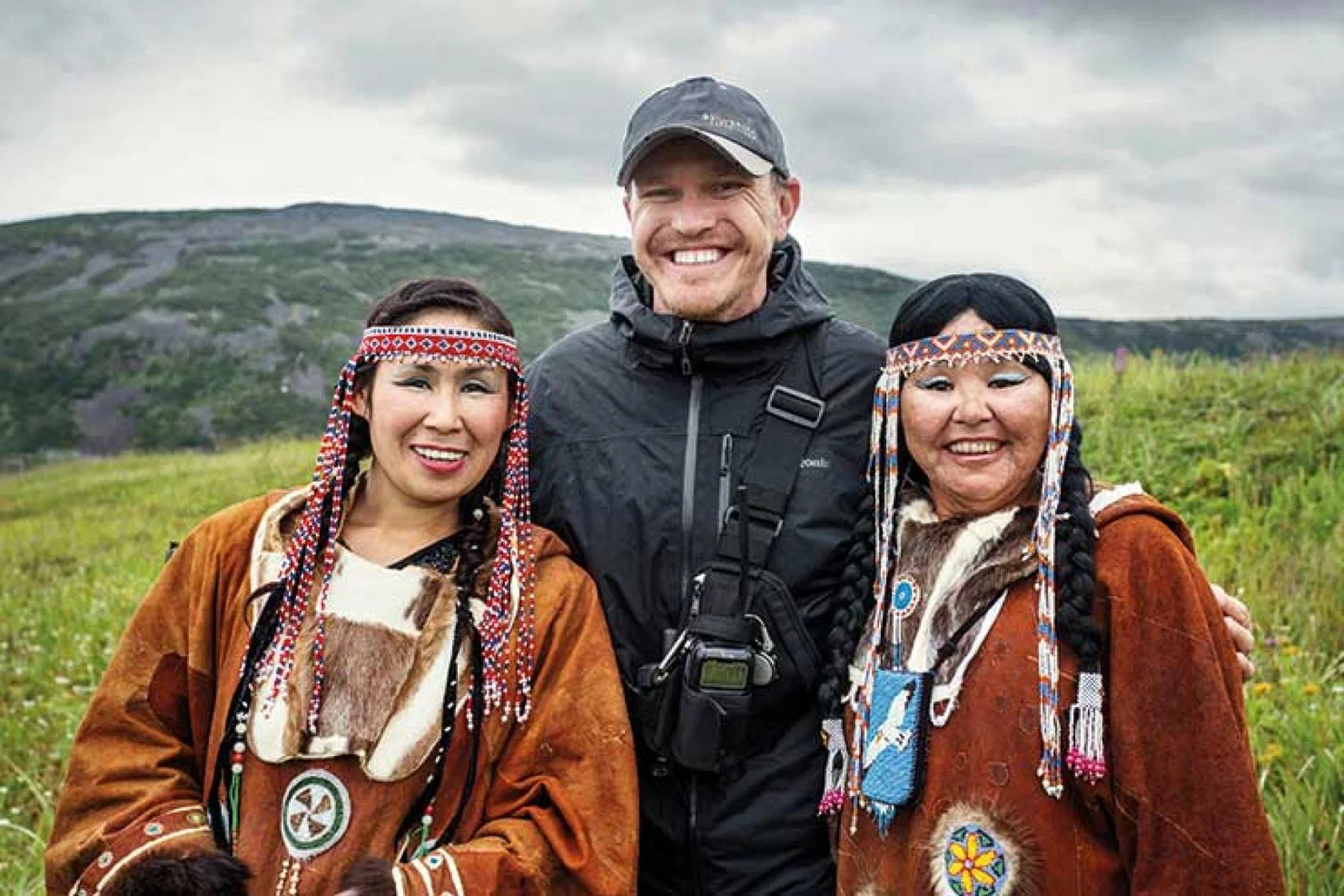 Conrad in Kamchatka Russia with local women