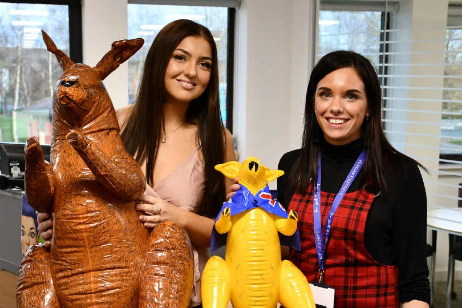 Elegant staff Sarah Edwards and Lucy Evans at the charity event