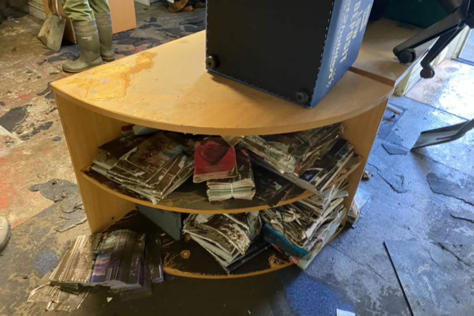 The aftermath of the Storm Ciara flood at Benchmark Travel and Tours