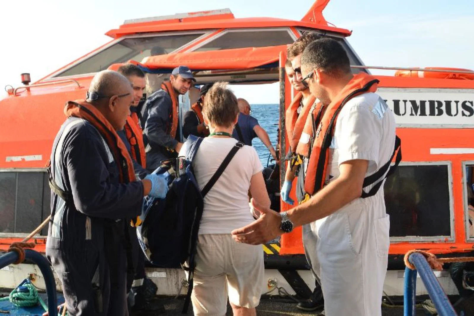 Passengers being repatriated from a CMV ship
