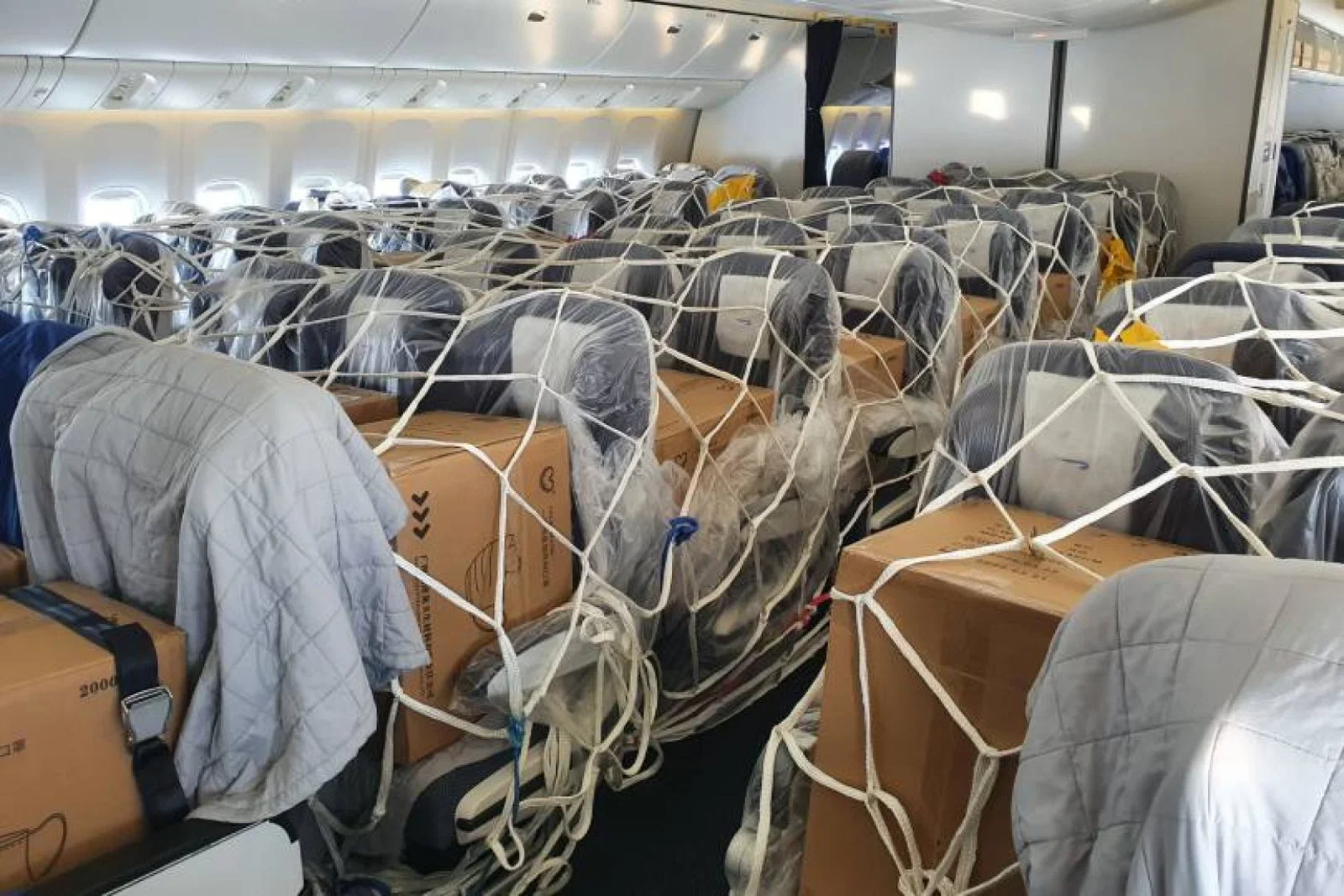 A British Airways flight loaded with PPE for the NHS