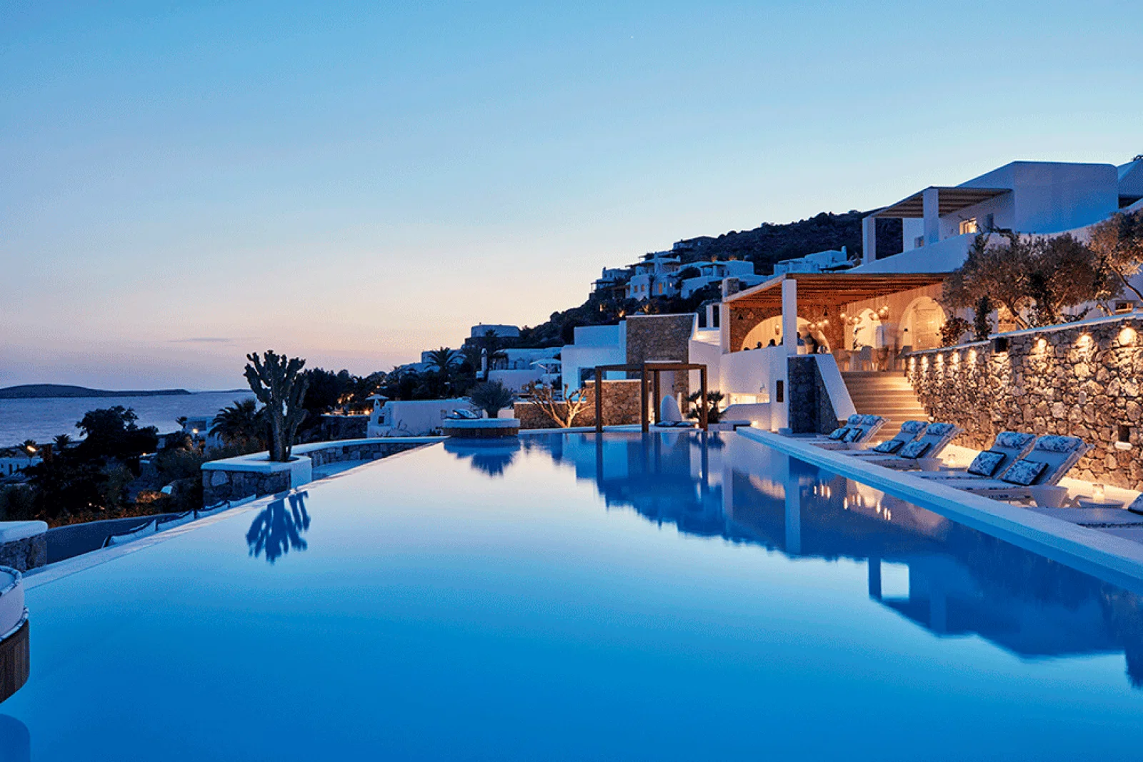 Katikies Mykonos is one of the hotels featured by Forbes Travel Guide