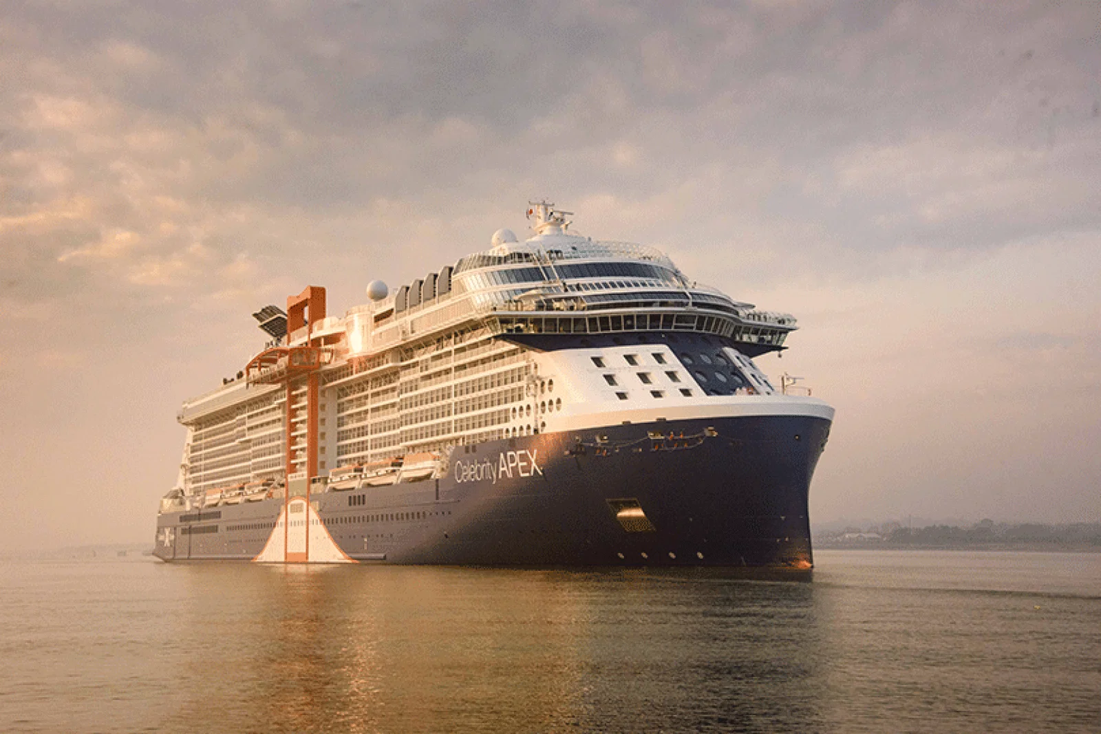 Celebrity Apex arrives in Southampton at sunrise