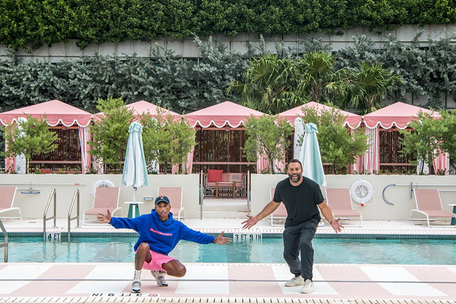 Pharrell Williams and David Grutman at their new hotel