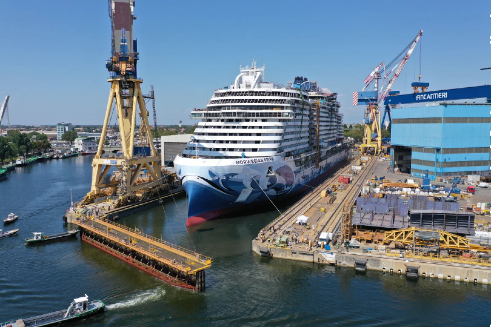 The vessel, currently under construction in Italy, had been due to depart Amsterdam on 17 August for an eight-night sailing