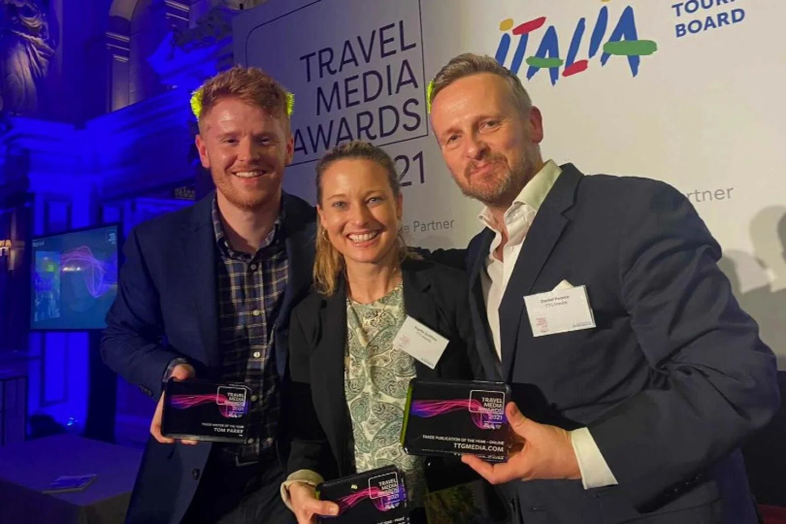 L-R: Deputy news editor Tom Parry, editor Sophie Griffiths and CEO Dan Pearce