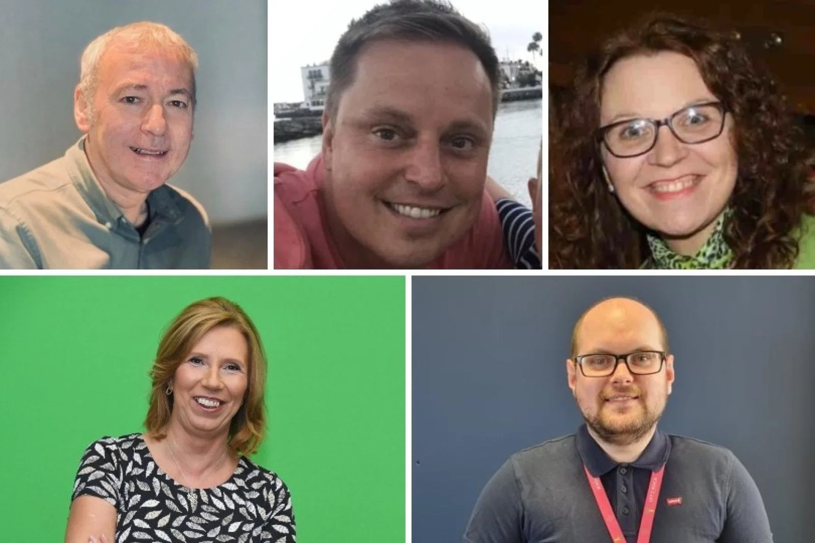 Meet the champions (clockwise from top left): Tony Mann, Chris North, Gina McRobbie, David McDonald and Carol Blackburn