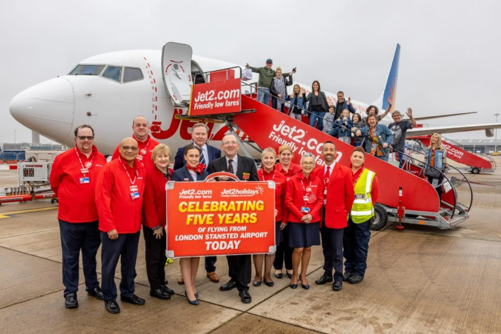 Jet2 celebrated five years' flying from Stansted and Birmingham on Wednesday (30 March)
