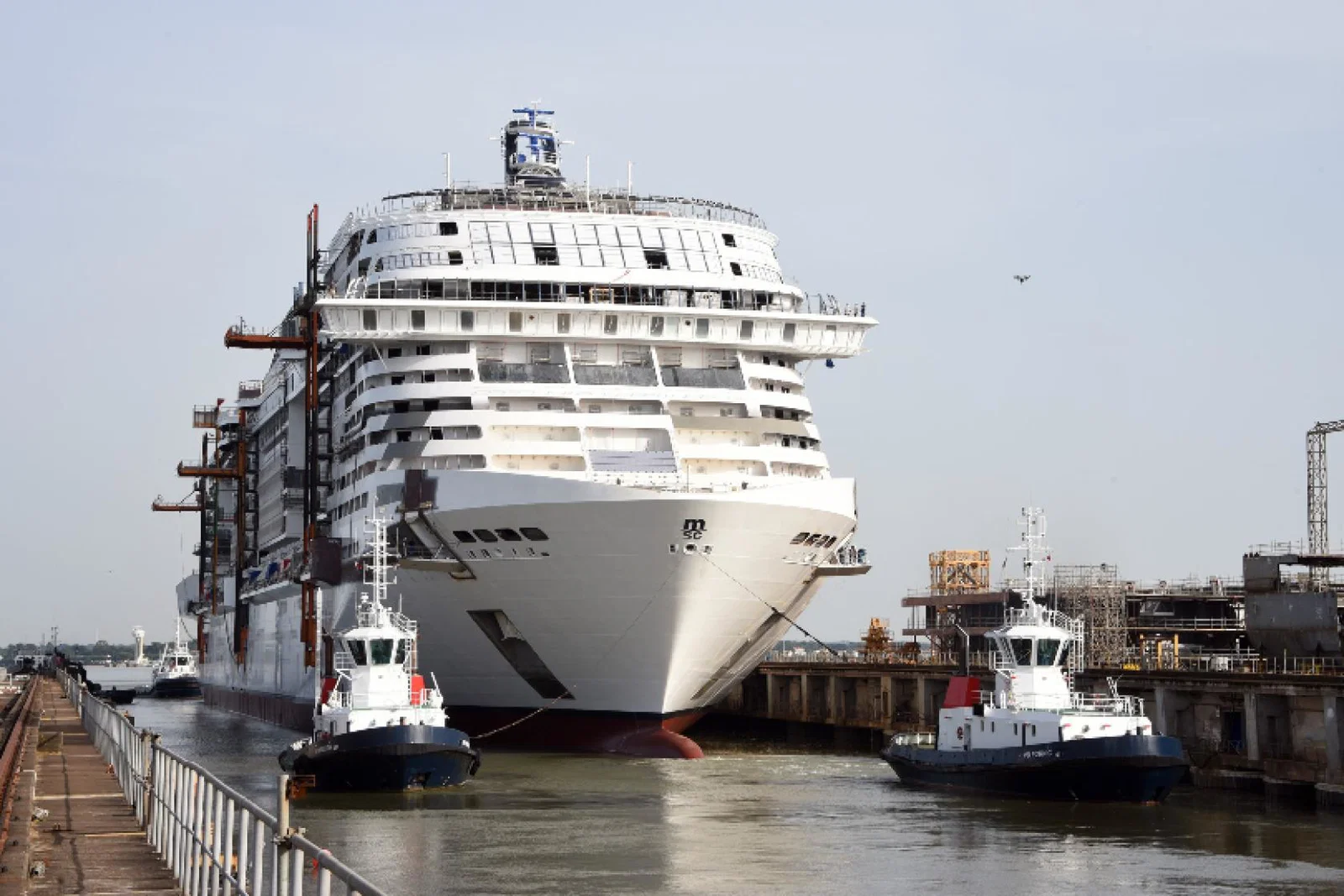 MSC's second LNG-powered ship MSC Euribia completed its float out on Monday (20 June) (Credit: Bernard Biger/Chantier De L'Atlantique)