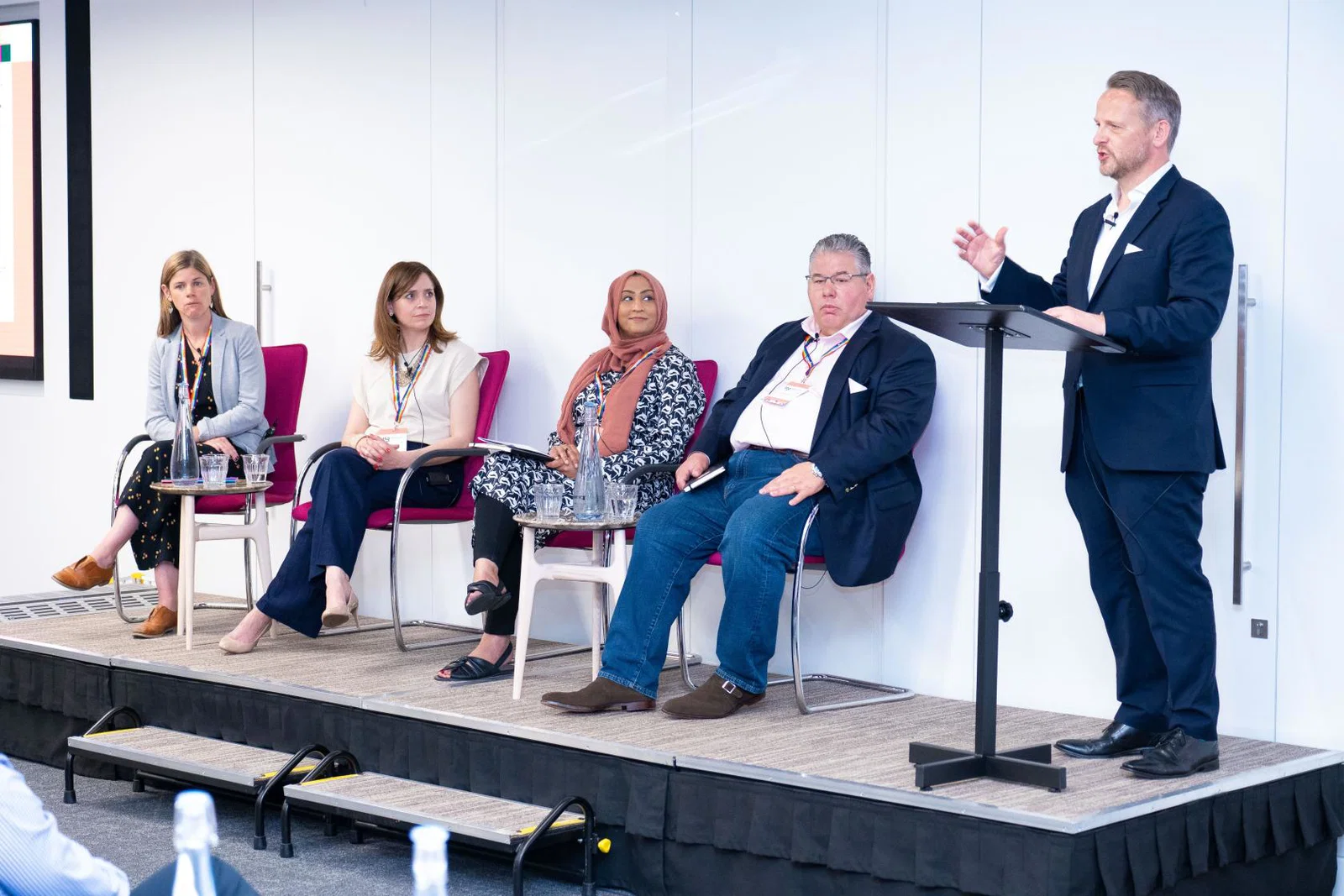 L-R Dr Tamsyn Dent, lecturer in cultural work at King’s College London; Joanna Aunon, director of WiHTL; Sajeeda Merali, chief executive of the PPA; and Phil Donnelly, chief people officer at Travelport – moderated by TTG CEO Daniel Pearce (Credit: Steve Dunlop)