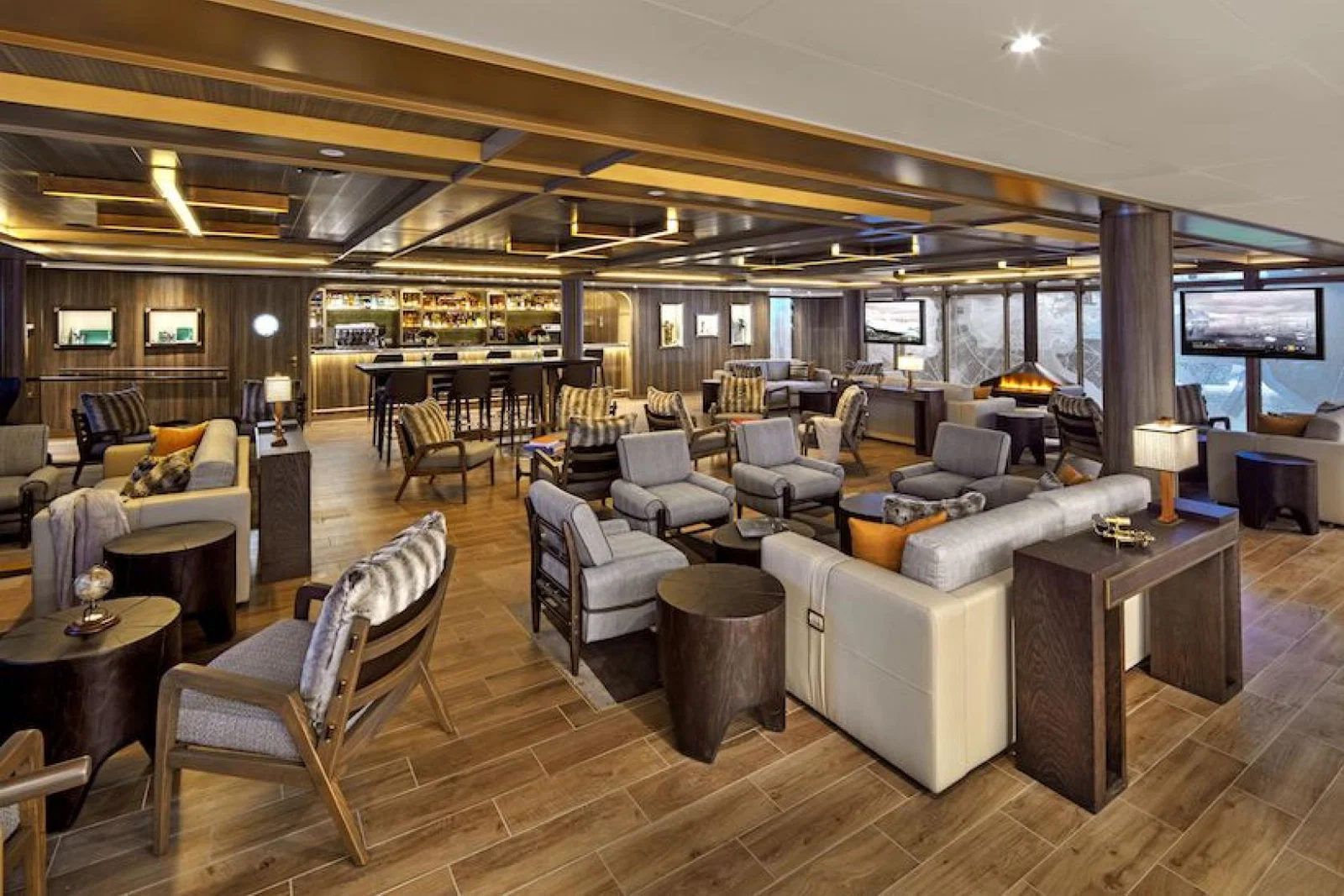 One of many features onboard Seabourn Venture is the Expedition Lounge