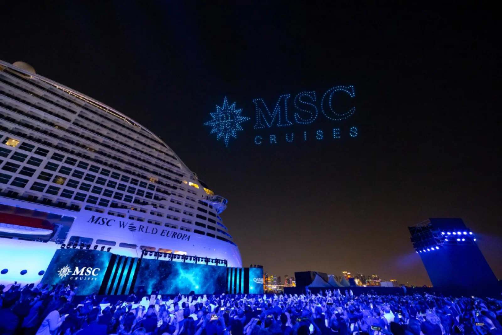 The line held a drone show at World Europa's naming ceremony (Credit: Ivan Sarfatti)