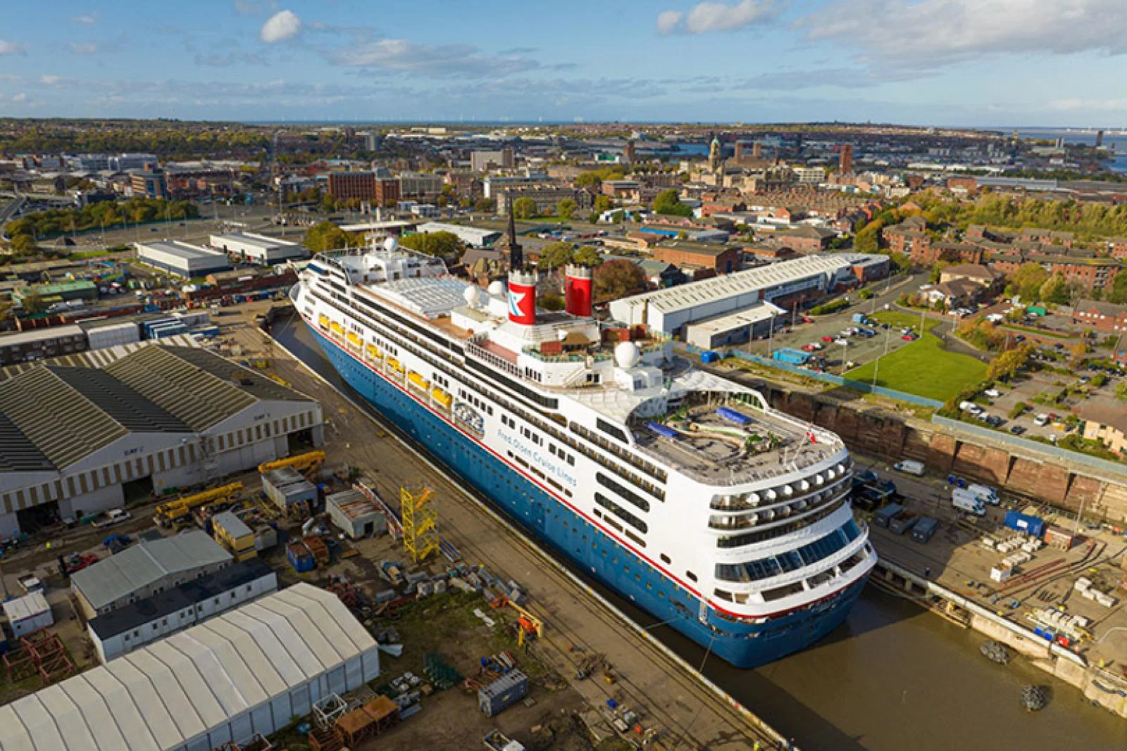 Borealis is the first cruise ship to undergo work at Cammell Laird shipyard in Birkenhead in more than 25 years